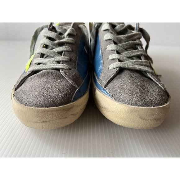 Golden Goose "Superstar" Blue, Gray & Yellow Sneakers, Size 6 (US) 36 (IT) - Picture 4 of 11